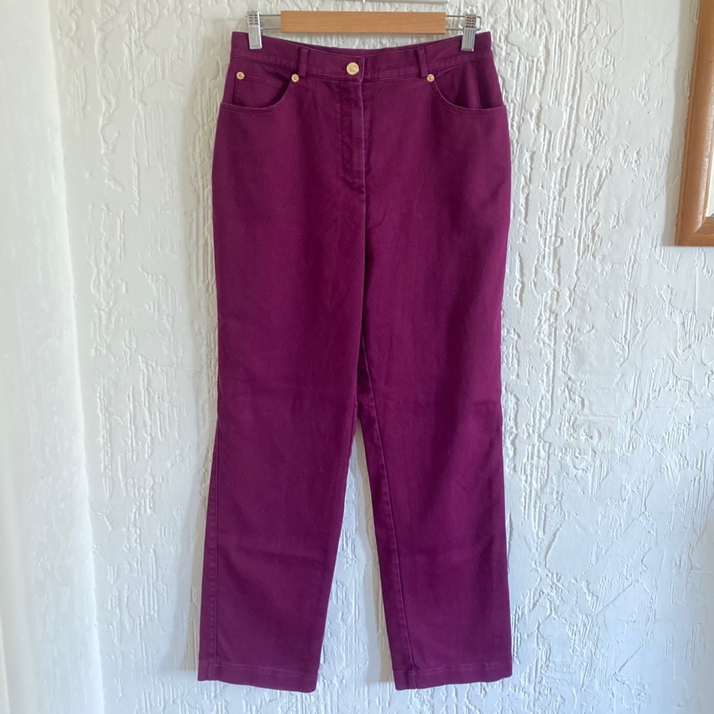 St. John Sport By Marie Gray Red Maroon Pants Size 6
